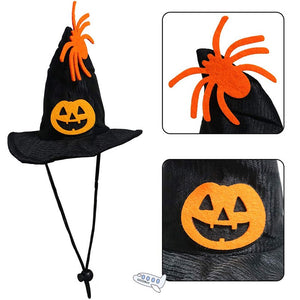 Halloween Collar Children Witch Hat Pet Dog Cat Funny Party Cosplay
