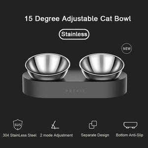 Stainless Steel Pet Adjustable Feed Bowl Double Feeder